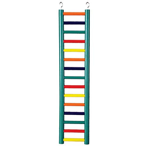 Prevue Pet Products 9-Rung Wood Bird Ladder - Accessories for All Pet Bird Sizes, Hanging Birdcage Toy for Climbing, Foot Exercise, Beak Use, Mental Enrichment, and Interactive Play - size: 9-Rungs
