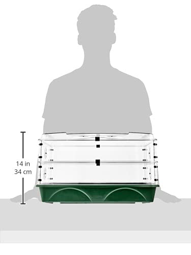 24" x 15" x 12.75" Domed Propagator with 2 Height Extenders and Locking Clip Set, Green - size: 2 Side Extenders and Locking Clip Set