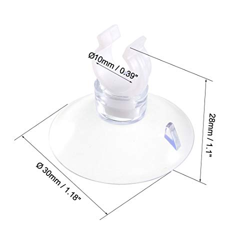 uxcell Aquarium Suction Cup Clips Airline Tube Holders Clamps for Fish Tank Clear 10mm 6Pcs - size: 10mm