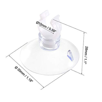 uxcell Aquarium Suction Cup Clips Airline Tube Holders Clamps for Fish Tank Clear 10mm 6Pcs - size: 10mm