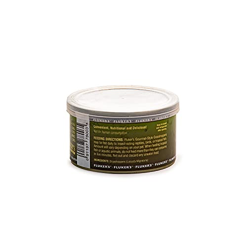 Fluker's Gourmet Canned Food for Reptiles, Fish, Birds and Small Animals, Grass Hoppers, 1.2 oz (Pack of 3) - size: 1.2 Ounce (Pack of 3), style: Grass Hoppers