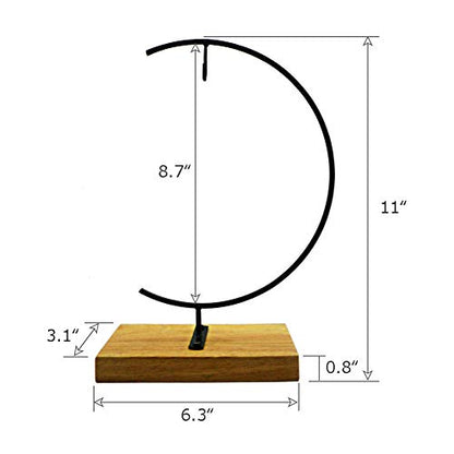 WAJJ Ornament Display Stand Ornament Stand Holder Iron Pothook Stand for Hanging Glass Terrarium (Wood)