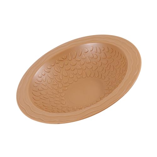 Turtles Soaking Bowl Bathtub Water Pool Feeding Watering for Lizards Frogs and Terrariums Pet Habitat Accessories Reptiles Amphibians Water Bowl - color: brownish yellow