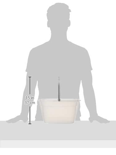 Casabella Cleaning Bucket Rectangular for Mopping or Storage with Handle and Built-In Pour Spouts, 4-Gallon, Clear