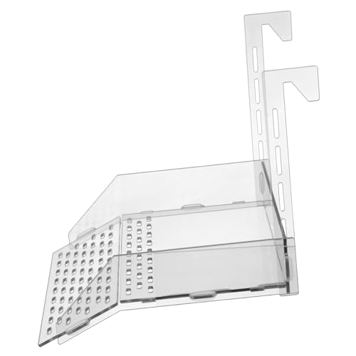 Kichvoe Large Acrylic Hanging Turtle Basking Platform Ramp for Aquarium Tanks, Floating Dock for Aquatic Turtles, 7.3x6.9x6.3in, Suitable for Reptile Terrarium Bowls