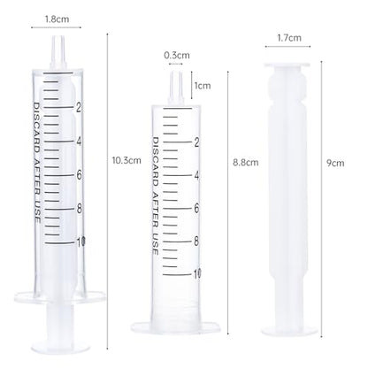 40pcs 10ml/cc Plastic Syringes with Caps for Industry Lab Pet Feeding - size: 10ml/cc