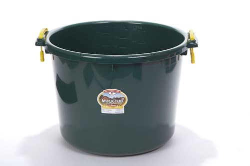 Little Giant® Plastic Muck Tub | Durable & Versatile Utility Bucket with Handles | Muck Bucket | Durable Handles | 70 Quart | Green - color: Green, size: 70 quart