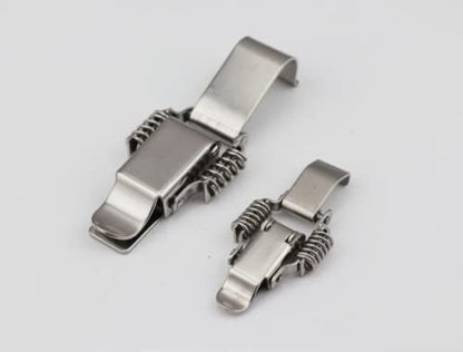 NRC&XRC Stainless Steel All in one Double Spring Locking Latch hasps Chest Toggle Catch Clasp Furniture Hardware Accessories w/Screws (2, L), DK 7789L-2 - size: Large