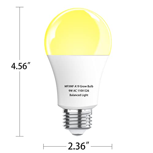 6 Pack LED Grow Light Bulbs，Full Spectrum Plant Light Bulb, 9W Replace 100W | 120V E26 Grow Bulb,Grow Light for Indoor Plants, Flowers, Greenhouse, Indore Garden, Hydroponic - size: 6 Count (Pack of 1)