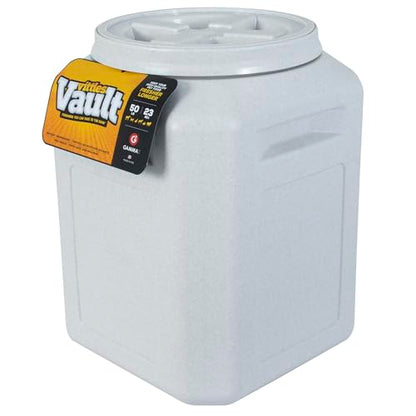 Vittles Vault Traditional Pet Food Storage Container For Dog Kibbles/Bird Seed/Oatmeal/Rice/Flour/Cereal, BPA Free Plastic, Sealed Airtight For Cat Food, Up To 50 lb, Made in USA, With Scoop, Gray - size: 50 Pounds