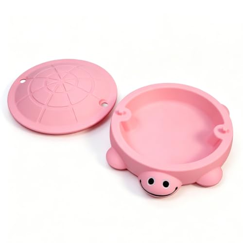 Bearded Dragon Food Bowl Tank Turtle Reptile Dig Box for Feeding Enrichment Terrarium Decor Habitat for Small Animal Reptiles Lizard Turtle Squirrel Ferret (Pink) - color: Pink