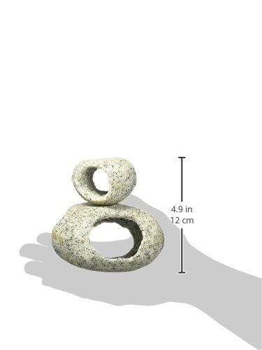 Penn-Plax Deco-Replicas Granite Aquarium Ornament & Hideaway 2 Piece Set – Realistic Stone Appearance – Safe for Freshwater and Saltwater Tanks – Small & Medium (RR1074) - size: Small & Medium