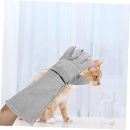 UKCOCO 1 Pair Pet Handling Gloves Heat Resistant Protective Gloves for Dog Cat Bird and Reptile Grooming Gardening Welding and Versatile Use Easy to