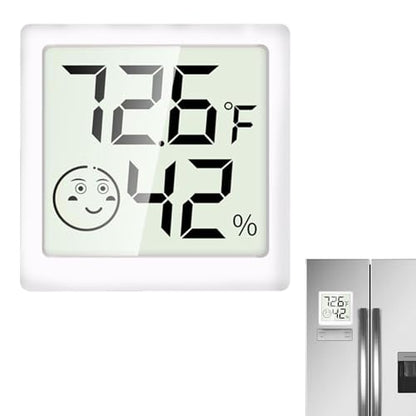 Generic Digital Thermometers Hygrometer - Indoor Temperature and Humidity Gauge with LCD Display | Digital Electronic Meters for Freezer | Baby Room | Refrigerator - color: White