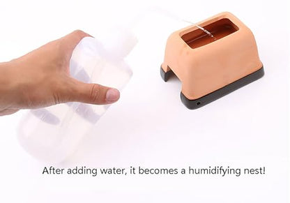 OMEM Premium Reptile Humidification Cave with Basin for Leopard Geckos Professional Clay Pottery Hideaway (Small) - size: Small