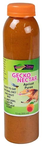 Nature Zone Crested Gecko Food - Apricot Nectar Puree, 12 oz, for Crested Geckos, Gargoyle Geckos, Day Geckos & Other Fruit Eating Geckos