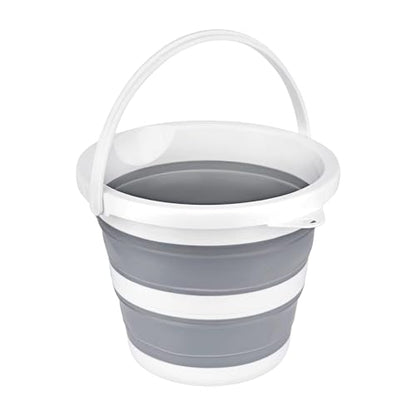 Collapsible Bucket 5L 1.3Gallon Small Cleaning Bucket Mop Buckets for Household Outdoor Car Washing Tub Plastic Foldable Portable Camping Beach Sand Water Pot Pail Space Saving Round
