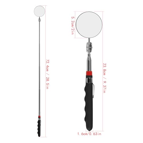 Telescopic Inspection Mirror, Round Mirror (Diameter 5cm / 1.96in), Telescopic Magnetic Pickup with LED Lights, Directional Magnetic Pickup with LED Light, 3-in-1 Tool Set - style: Model-2