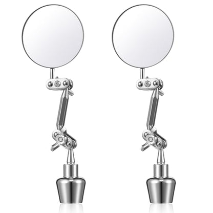 Kingdder 2pcs 2 Inch Inspection Mirrors Magnetic Base with Adjustable Arm | Round Swivel Angle Ball Joint, for Welding, Machine Maintenance, for Technicians, Auto Mechanics - size: 2 Inch
