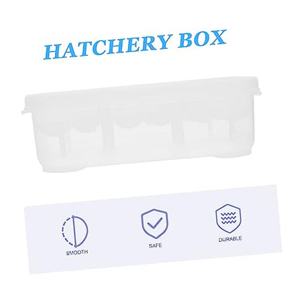 GANAZONO 1Pc Compartment Reptile Hatching Box Transparent Gecko Incubator for Snakes and Lizards Easy to Clean Reptile Breeding Case with Thermometer for Egg Incubation and Reuse
