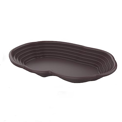 Extra Large Reptile Bathing Pool Reptile Feeding Dish Water Bowl with Ramp Aquarium Ornament for Gecko, Snake, Turtle, Bearded Dragon, Lizard Bath(Black) - color: Black