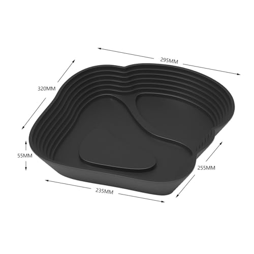 Reptile Water Dish with Ramp, 12.6 x 11.6 in Tortoise Bath Bowl for Bearded Dragons and Semi-Aquatic Pets, Black - color: Black