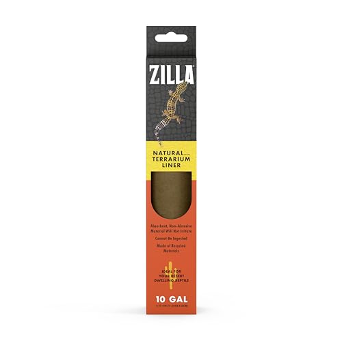 Zilla Reptile Terrarium Bedding Substrate Floor Liner, Brown, 10G, 9.75" x 19.75" - size: 9.75" x 19.75"