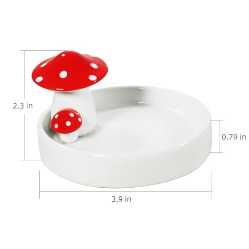 Niteangel Hamster Feeding & Food Bowls: Mushroom Ceramics & Chew-Resistant | Easy to clean & Stable Food Dish Feeding Bowls for Dwarf Syrian Hamsters Gerbils Mice Rats or Other Similar-Sized Small Pets - size: Feeding Bowl
