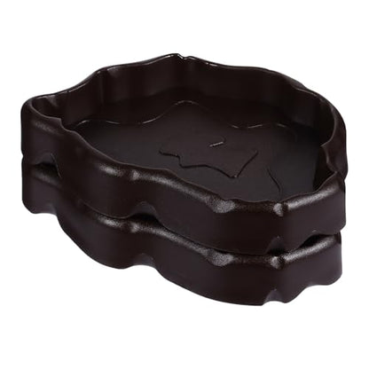 SHINEOFI 2pcs Reptile Feeding Bowl Lizard Worm Dish Gecko Pet Cage Feeder Smooth Surface Synthetic Resin Water Dish Safe for Reptile Feeding