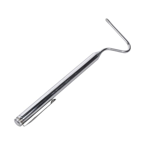 Adjustable Stainless Steel Snake Hook Retractable Long Handle Professional Amphibious Reptile Catching Tool Accessories(Silver) - color: Silver
