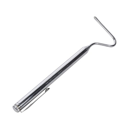 Adjustable Stainless Steel Snake Hook Retractable Long Handle Professional Amphibious Reptile Catching Tool Accessories(Silver) - color: Silver