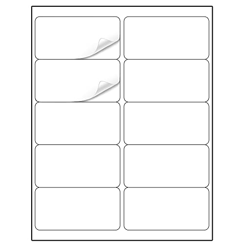 Methdic Shipping Labels 2"×4" 1000 Labels Sticker Paper for Laser/Ink Jet Printer Mailing Labels 8.5"×11" White 10 per Sheet - size: Rectangular 2" x 4", style: 100 Sheets