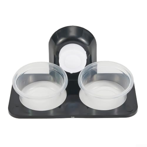 ABS Terrarium Feeder Bowl and Water Dish Rack for Reptiles, Wall Mounted Holder Fits Glass or for acrylic Tanks, Stable and Space Saving, Detachable Design for Easy Cleaning(Double boxes-Suction cup) - size: Double boxes-Suction cup