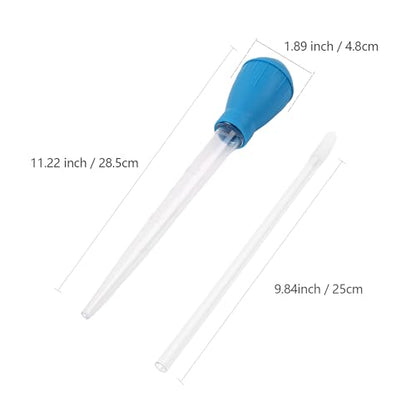 2Pcs Manual Fish Tank Cleaning Tools,30ml Aquarium Water Changer,21 Inches Multifunction Siphon Dropper for Fish Bowl Waste Remover,Aquarium Bottom Gravel Waste Clean,Coral Feeder(Blue)