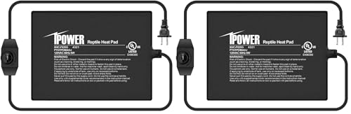 iPower 6 by 8 Inch Reptile Heating Pad with Temperature Adjustable Controller Knob, Under Tank Warmer Terrarium Heat Mat for Reptiles and Amphibians (Pack of 2) - size: 6 X 8 Inch (Pack of 2)
