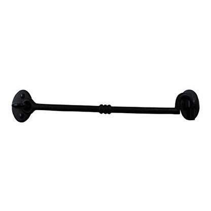 Renovators Supply Manufacturing 11 in. Black Wrought Iron Door Lock Latch/Gate Latch with Mounting Hardware - size: 11-inch