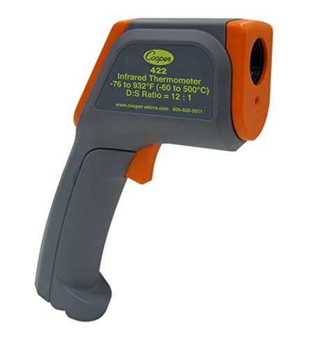 Cooper-Atkins 422-0-8 Gun-Style Infrared with Laser Sighting, 12:1 Distance to Spot, -76°F to 932°F Temperature Range