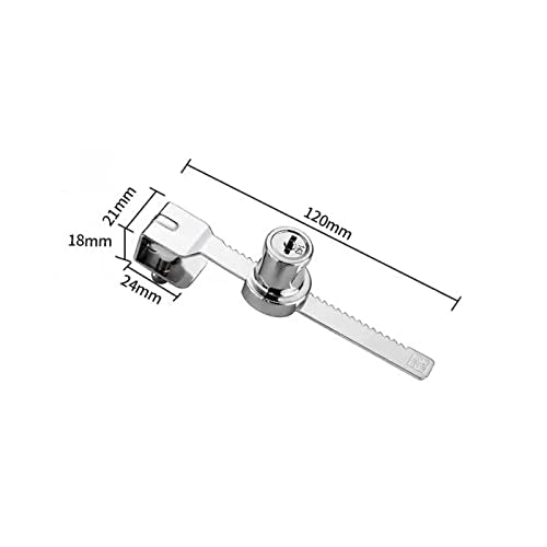 Cabinet Locks,Drawer Lock,Mailbox Lock,Sliding Glass Door Ratchet Lock with 2 Keys for Reptile Vivarium Terrarium Showcase Display Cabinet,Length 146mm (Color : Length 120mm)