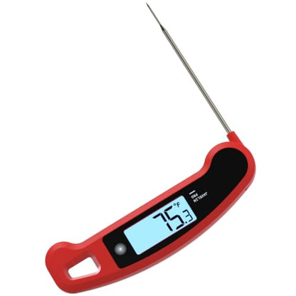 Lavatools Javelin® PRO Classic Ultra-Fast 2-Second Professional Digital Instant Read Meat Thermometer for Grill and Cooking, Auto-Rotating Backlit Display, IP65 Water Resistant, NSF Certified-Crimson - color: Crimson