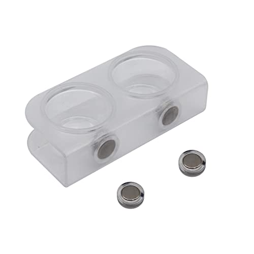 Magnetic Reptile Feeding Cups, Acrylic Gecko Feeding Ledge with 10 pcs Food Cups,Reptile Food and Water Dish Bowl for Geckos,Chameleon,Corn Snake,Iguana (F-2)