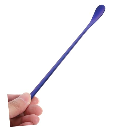 COLLBATH 2pcs Reptile Food Feeding Spoon Stainless Steel Lizard Reptile Dish Small Pet Feeding Tool Food Scoops for Animals - color: Blue