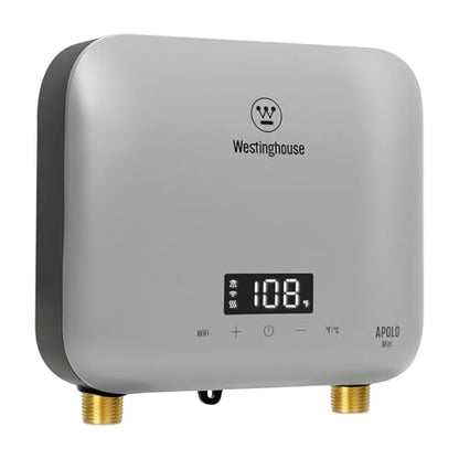 Westinghouse 8kW Tankless Water Heater Electric, 240V, Smart WiFi Control | Under Sink Water Heater Electric, Instant Hot Water Heater, Apolo Mini, Low Watt, Compatible with Kitchen, Sink, Gray - color: Gray 8