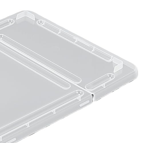 Portable Reptile Feeding Box | 2 Pack Transparent Plastic Enclosure with Ventilation Dual Opening for Bearded Dragon Lizard Spider Transport Container (L)