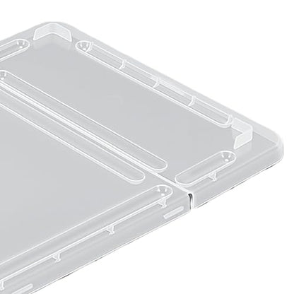 Portable Reptile Feeding Box | 2 Pack Transparent Plastic Enclosure with Ventilation Dual Opening for Bearded Dragon Lizard Spider Transport Container (L)