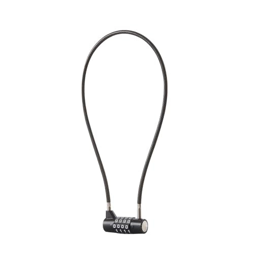 Combination Lock Cable Lock with 4 Digits Cabinet Lock with 9" Durable Cable Ideal for lockers, Gym, gate, Fence, Toolbox, case, hasp Storage and Outdoor（47.6） (9") - size: 9" Black