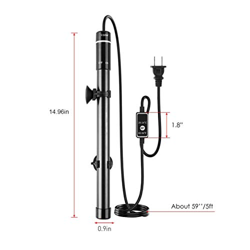 MQ Titanium Alloy 500W Aquarium Heater for Salt and Fresh Water, Digital LED Display Submersible Heater with External Thermostat Controller, for Fish Tank 70-80 Gallon - size: 500W for 70-80 Gallon Tank