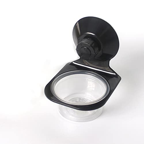 2 Pack Reptile Feeder Gecko Lizard Feeding Cup with Suction Cup, Reptile Food Water Feeder Dish with 6 pcs Cups for Geckos,Chameleon Lizard (Single（Black）) - size: Single（BLACK）