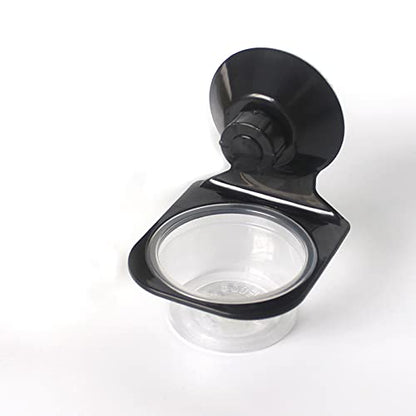 2 Pack Reptile Feeder Gecko Lizard Feeding Cup with Suction Cup, Reptile Food Water Feeder Dish with 6 pcs Cups for Geckos,Chameleon Lizard (Single（Black）) - size: Single（BLACK）