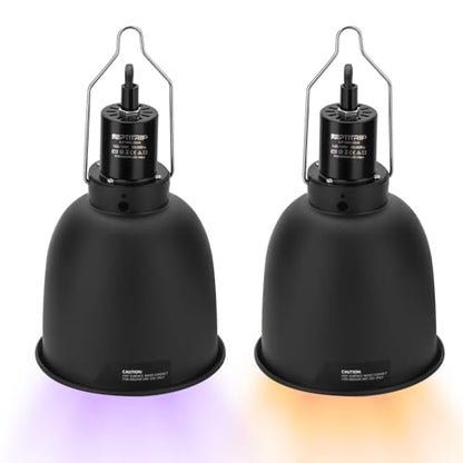 Reptile Light Fixture 5.5", Reptile Heat Lamp Max 100W, Reptile Tank Lighting Fixtures, Fixture for UVB Reptile Light, Reptile Tank Accessories 2 Packs E26 - size: 5.5-INCH