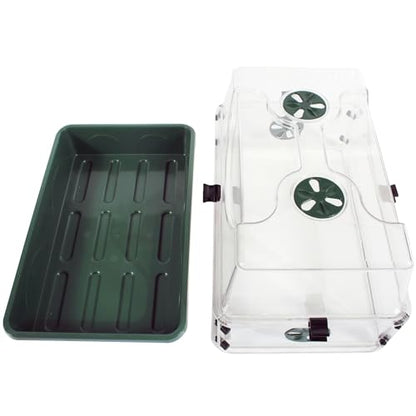 Medium Seed and Herb Domed Propagator with Vented Side Height Extension and Security Clip Set,Green - size: Medium with 1 Height Extender and Clips